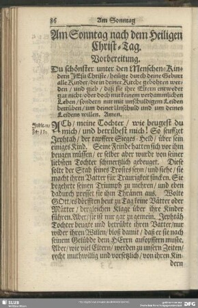 Am Sonntag nach dem Heiligen Christ-Tag