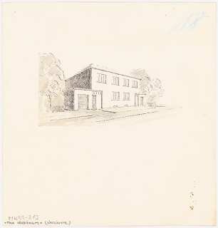 Zweifamilienhaus Monatskonkurrenz Februar 1930: Variante: perspektivische Ansicht