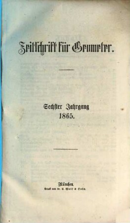 Zeitschrift für Geometer. 6. 1865