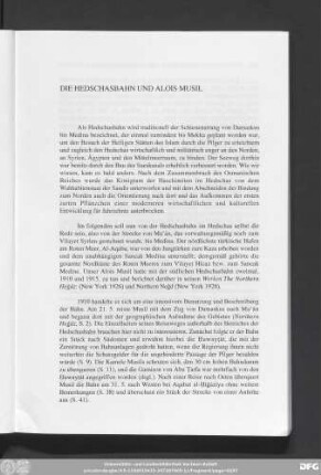 Die Hedschasbahn Und Alois Musil
