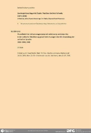 In der sorbischen Bevölkerung gesammelte Aussagen über die Anwendung der sorbischen Sprache