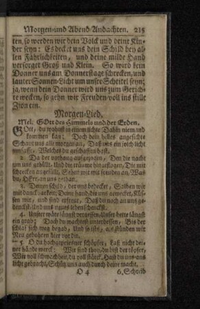 Morgen-Lied. Mel. Gott des Himmels und der Erden.