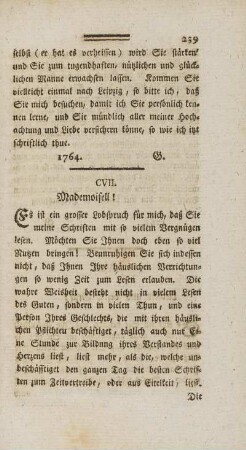 CVII. Mademoisell!