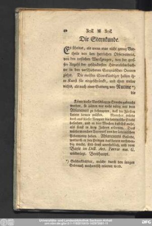 Die Sternkunde.