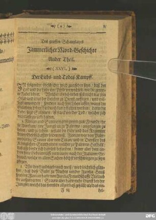 (XXVI.) Der Liebs- und Todes-Kampff.
