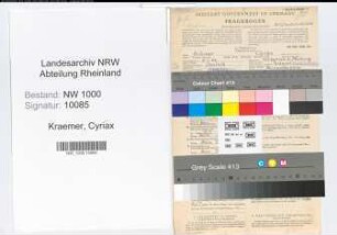 Entnazifizierung Cyriax Kraemer, geb. 03.01.1902 (Telegrafenwerkmeister)