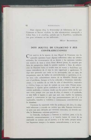 Don Miguel de Unamuno y sus contradicciones