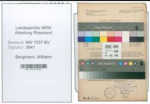 Entnazifizierung Wilhelm Bergmann , geb. 21.02.1896 (Schmied)