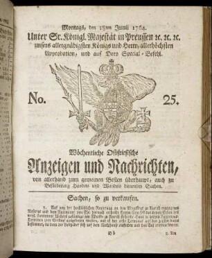 No. 25. Montags, den 18ten Junii 1764.