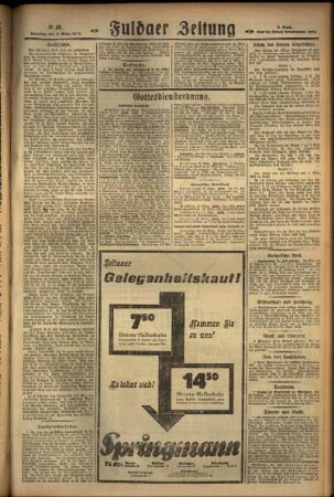Dritte Ausgabe vom Samstag, den 09. März 1929.