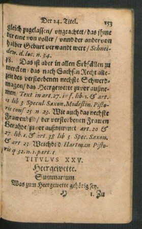 Titulus XXV. Heergewette.