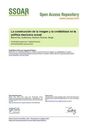 La construcción de la imagen y la credibilidad en la política mexicana actual
