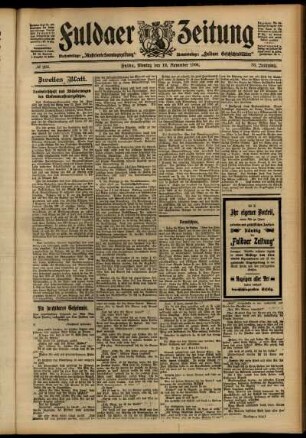 Zweite Ausgabe vom Montag, den 19. November 1906.