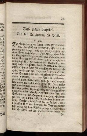 Das vierte Capitel. Von der Entzündung der Brust.