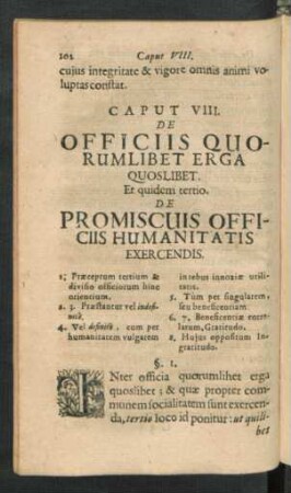 Caput VIII. De Officiis Quorumlibet Erga Quoslibet ... De Promiscuis Officiis Humanitatis Exercendis