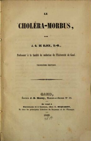 Le choléra-morbus