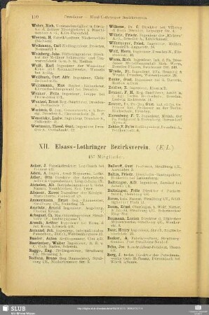 XII. Elsass-Lothringer Bezirksverein.