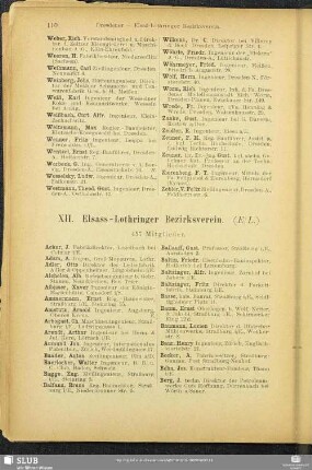 XII. Elsass-Lothringer Bezirksverein.