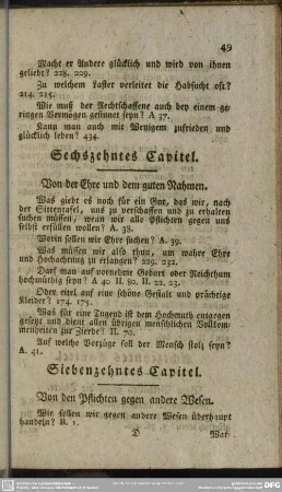 Sechszehntes Capitel. Von der Ehre und dem guten Nahmen