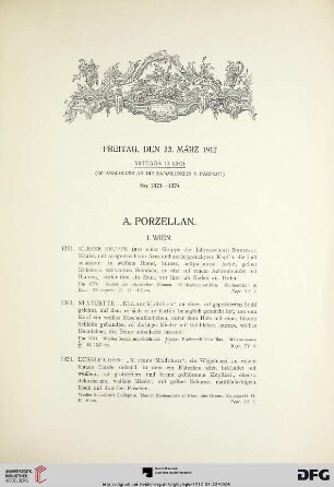 A. Porzellan (Nr. 1321-1357)