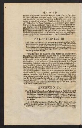 16-26, Exceptionem III - V
