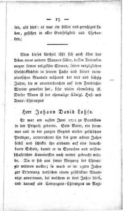 Herr Johann David Lohse.
