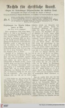 11: Beziehungen des Martin Schongauer zu Ulm, [3]
