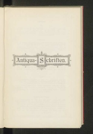 Antiqua-Schriften.