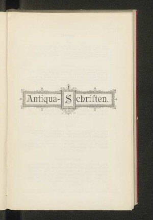 Antiqua-Schriften.