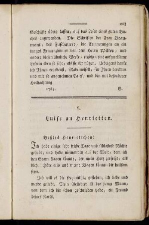 5. Luise an Henrietten