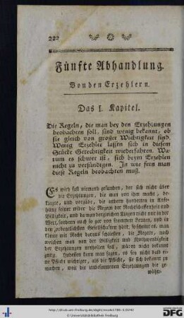 Fünfte Abhandlung. Von den Erzehlern.