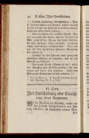 II. Cap. Ihre Haushaltung oder Einrichtung ihres Regiments