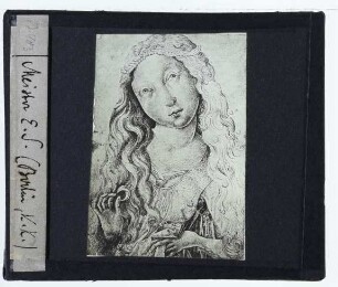 Meister E. S., Brustbild eines Mädchens mit einem Ring (Stich) (Berlin KK KdZ 4308) : Kupferstich