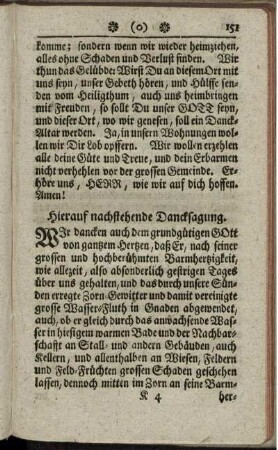 Hierauf nachstehende Dancksagung.