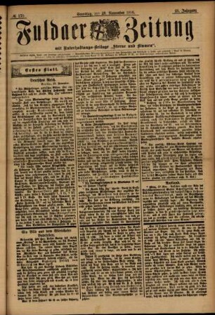 Erste Ausgabe vom Samstag, den 28. November 1896.