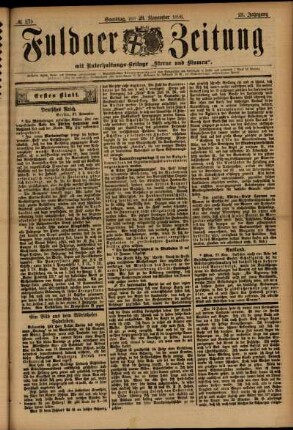 Erste Ausgabe vom Samstag, den 28. November 1896.