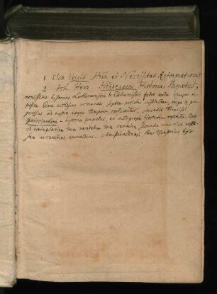 Handschriftliches Inhaltsverzeichnis des Sammelbandes
