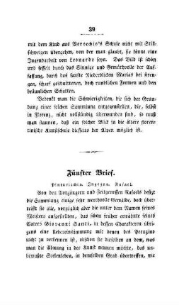 Fünfter Brief. Pinturiechio. Ingegno. Rafael
