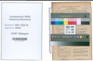 Entnazifizierung Hildegard Wolff , geb. 19.11.1888 (Fuersorgerin)