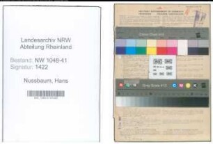 Entnazifizierung Hans Nussbaum , geb. 18.03.1920 (Schlosser)