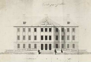 Zabeltitz, Schloss, Fassadenentwurf Gartenseite