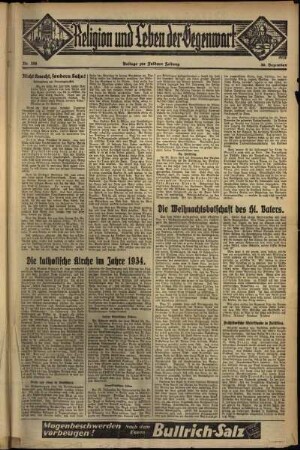Dritte Ausgabe vom Sonntag, den 30. Dezember 1934.