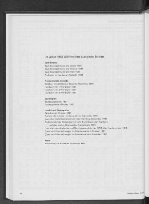 Im Januar 1992 veröffentlichte Statistische Berichte
