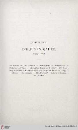 Zweites Buch. Die Jugendjahre. (1599-1629)
