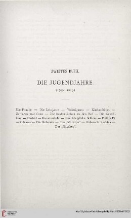 Zweites Buch. Die Jugendjahre. (1599-1629)