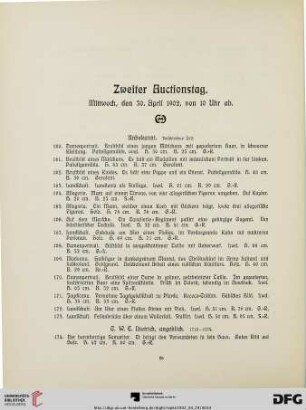 Zweiter Auctionstag. Mittwoch, den 30. April 1902 (Nr. 160-342)