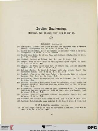 Zweiter Auctionstag. Mittwoch, den 30. April 1902 (Nr. 160-342)