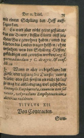 Titulus XII. Von Contracten.