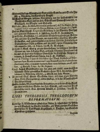 Libri Theologici Theologorum Reformatorum.