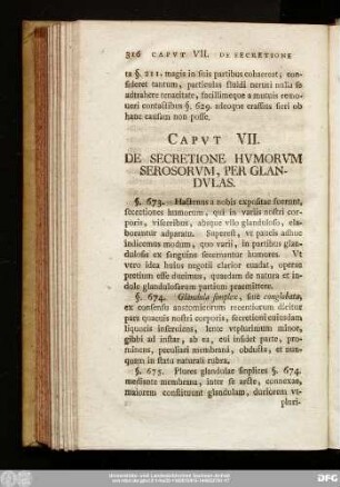 Caput VII. De Secretione Humorum Serosorum, Per Glandulas.